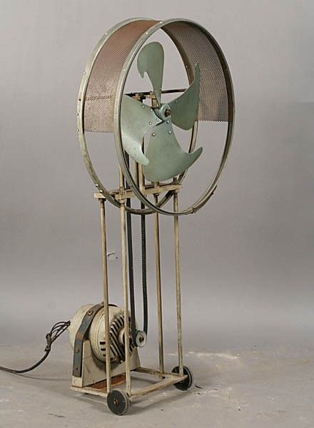 Vintage Industrial Factory Fan @ LiveAuctioneers Industrial Fan, Vintage Fan, Antique Fans, Industrial Factory, Old Fan, Retro Fan, Vintage Industrial Decor, Industrial Interiors, Vintage Fans