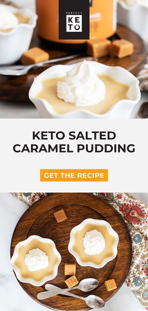 Keto Caramel Pudding Dessert Recipe: This salted caramel pudding is made with heavy cream, whole milk, whipping cream, and has a prep time of only 10 mins. It's the perfect pudding recipe to keep blood sugar low and tastebuds happy. | #keto #KetoLifestyle #WeightLoss #FatLoss #Health #Healthy #HealthyLiving #HealthyLifestyle #KetoCaramelPudding Salted Caramel Pudding, Pudding Desserts Recipes, Keto Caramel, Keto Pudding, Caramel Pudding, Pudding Dessert, Keto Friendly Desserts, Perfect Keto, Keto Cooking