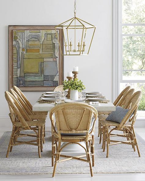 Parisian Bistro Chairs, Minimalist Furniture Design, French Country Living Room, Serena Lily, Trendy Furniture, Stone Dining Table, Rattan Dining Chairs, Serena And Lily, Home Decor Sale