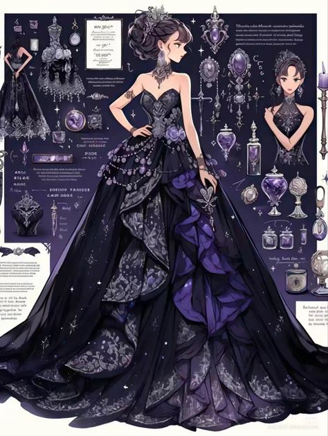 Starfall Ball, Era Victoria, Dreamy Gowns, Dress Design Drawing, Old Fashion Dresses, Anime Clothes, Fantasy Dresses, Fashion Drawing Dresses, Book Character