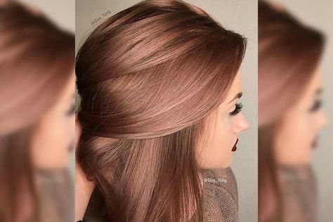 25 Hair Colors You Should Try in 2018 Rose Gold Hair Shades, Rose Gold Hair Color Ideas, Gold Hair Color Ideas, Rose Gold Hair Color, Gold Hair Color, Balayage Short, Gold Hair Colors, Hair Color Rose Gold, Latest Hair Color