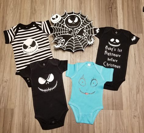 Nightmare before Christmas Baby Nightmare Before Christmas Baby Nursery, Nightmare Before Christmas Baby, Christmas Baby Clothes, Punk Baby, Gothic Baby, Disney Baby Clothes, Goth Baby, Christmas Baby Shower, Baby Time