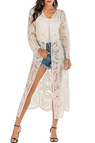 Kimono Online, Ladies Caftan, Sheer Kimono, Cardigan Design, Bathing Suit Cover, Lace Kimono, Bathing Suit Covers, Lace Cardigan, Bathing Suit Cover Up