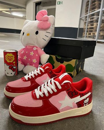 TRUE TO SIZE THIS IS A PRE-ORDER ALLOW 4 WEEKS FOR ITEM TO SHIP SITE LOCKS ON SEP 16TH IF NOT SOLD OUT Bape Shoes, Painted Canvas Shoes, Shoes For School, Hello Kitty Shoes, Nike Fashion Shoes, Pretty Shoes Sneakers, Jordan Shoes Retro, Kawaii Shoes, Swag Outfits Men