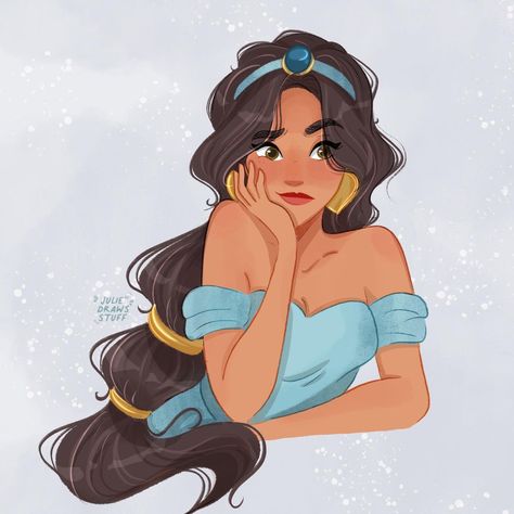 Jasmine Fanart, Drawing Princess, Aladdin Art, Aladdin Characters, Loved Drawing, Disney Jasmine, Princess Drawings, Old Disney, Disney Aladdin