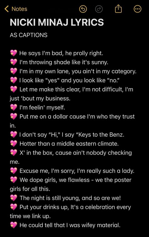 Ig baddie captions Legal Age Caption, Nicki Minaj Aesthetic Lyrics, Iconic Birthday Captions, Sassy Lyrics Captions, Pageant Instagram Captions, Nicki Lyrics For Captions, Nicki Captions For Instagram, Petty Songs To Post Yourself To, Baddie Lyric Captions