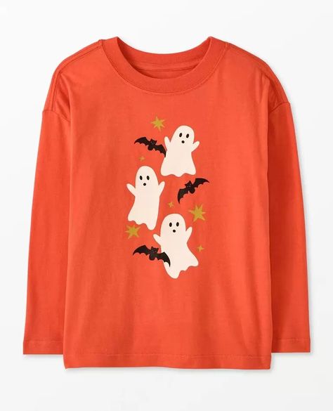 Long Sleeve Graphic Tee, Halloween Artwork, Halloween Long Sleeve, Boys Clothes, Hanna Andersson, Shirts Blouses, 50's Dress, A Rainbow, Girl Top