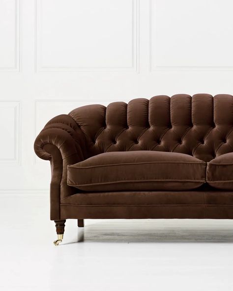 Bradwell Velvet Chesterfield sofa | Studio | Fleming Howland Tufted Chesterfield Sofa, Velvet Chesterfield, Velvet Chesterfield Sofa, Velvet Tufted Sofa, Velvet Furniture, Samuel Johnson, Large Umbrella, Chesterfield Sofa, Cushion Filling