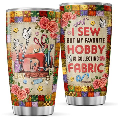 PRICES MAY VARY. SEWING TRAVEL MUG WITH LID: This sewing 20 oz insulated tumbler, which is the right size for the cup holder in the car, will keep your hot or cold beverage for hours. The durable and easy-to-wash insulated tumbler is Dishwasher Safe. Also, for busy style, this sewing coffee ice cup double wall travel mug will keep you hydrated. SEWING TRAVEL MUG: With UV printing, we show you the authentic graphic picture of this sewing stainless steel tumbler, which minimizes wearing-off proces Mom Travel, Kitchen Decorations, Drinking Cups, Wine Travel, Reusable Cup, Coffee Tumbler, Sugar Skulls, Tumbler Gift, Favorite Hobby