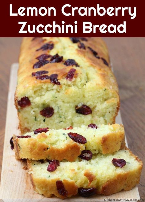 Cranberry Zucchini Bread, Blueberry Sweet Rolls, Blueberry Zucchini Bread, Lemon Cranberry, Zucchini Recipes Dessert, Lemon Zucchini Bread, Lemon Zucchini, Sweet Dough, Zucchini Bread Recipes