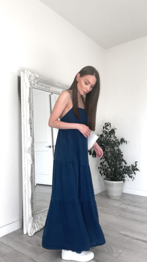 Navy blue maxi dress with sneakers for a cute mom and kids date 💙

Blue dress, maxi dress, summer dress, dress with sneakers outfit, summer outfit, casual outfit, casual outfit dress, casual dress outfit Navy Blue Dress Outfit Casual, Blue Dress Outfit Casual, Silk Dress Outfit Casual, Maxi Dress With Sneakers, Dress With Sneakers Outfit, Blue Maxi Dress Outfit, Blue Summer Dress Outfit, Navy Blue Dress Outfit, Spring Mom Outfits