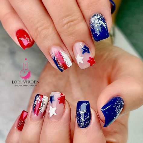 Patriotic Nail, Patriotic Nails Design, Firework Nails, Patriotic Nails, Blue Gel Nails, American Nails, Fourth Of July Nails, 4th Of July Nails, Red Nail Designs