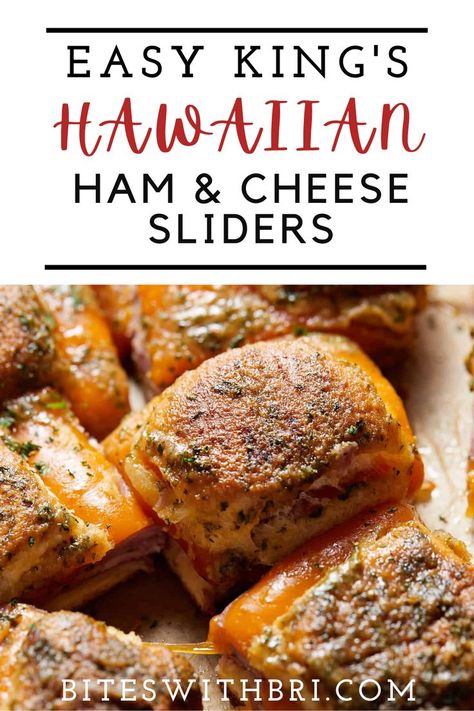 These King’s Hawaiian sweet roll sliders are my go to for holiday or Super Bowl parties or winter lunches. In the summertime, I love to make my BLT Sliders. You can make these ham and cheese sliders with brown sugar or honey. The sweetness pairs well with the ham and sweet Hawaiian rolls. This recipe is super easy to throw together for a crowd because you do not have to assemble individual sandwiches. These ham and cheese sliders have the most flavorful honey dijon parmesan butter topping. Honey Mustard Ham And Cheese Sliders, Ham Kings Hawaiian Sliders, Ham And Cheese Sliders On Hawaiian Rolls Brown Sugar, Hawaiian Sandwiches Recipes Ham Sliders, Hot Ham Sandwiches Hawaiian Rolls, Ham And Pepper Jack Cheese Sliders, Ham Sandwich Sliders, Cold Slider Sandwiches Hawaiian Rolls, Hawaiian King Roll Sliders