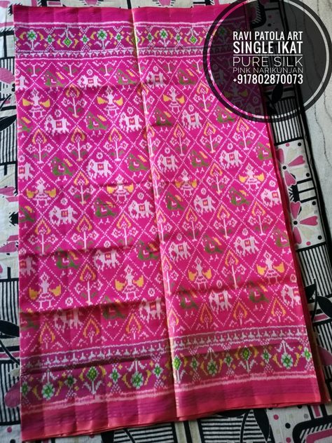 Pink Patola Saree, Patola Print, Saved Images, Patola Sarees, Fabric Print Design, Patola Saree, Print Saree, Sari Blouse, Fabric Print