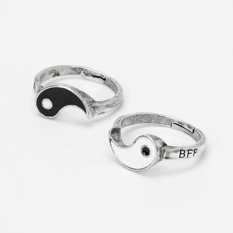 Yin And Yang Ring, Rings For Bff, Friendship Rings For 2 Best Friends, Rings For Besties, Bff Rings For 2, Matching Jewelry Best Friends, Best Friend Jewelry For 2, Bff Jewelry For 2, Matching Bff Rings