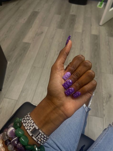 purple 💜 Purple Nails Medium, Medium Square Acrylic Nails Purple, Medium Purple Nails, Purple Nails Black Women, Dark Purple Short Nails, Dark Purple Nails Short, Dark Purple Nails, Medium Purple, Unique Acrylic Nails