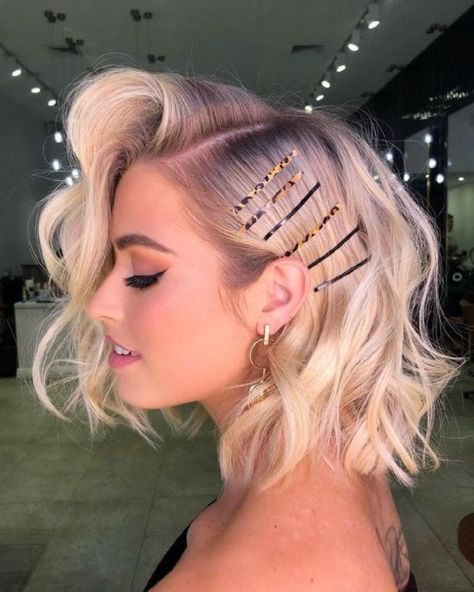 Blond Hairstyles, Cute Prom Hairstyles, Medium Blonde Hair, Prom Hairstyles For Short Hair, Fabulous Hair, Peinados Fáciles Para Cabello Corto, Penteado Cabelo Curto, 짧은 머리, Short Haircut