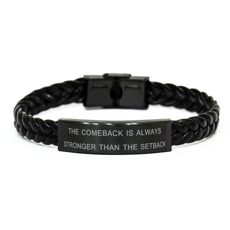 Excited to share the latest addition to my #etsy shop: The Comeback Is Always Stronger Than The Setback,sobriety Gift Bracelet,braided Rope Bracelet https://etsy.me/3hoUmcE #sobriety #soberrecovery #sobrietygift #giftforhim #giftforher #milestone #engravedbracelet #rec Braided Rope Bracelet, Engraved Stainless Steel, Braided Leather Bracelet, Braided Rope, Engraved Bracelet, Timeless Accessories, Look At You, Black Stainless Steel, Gifts For Coworkers