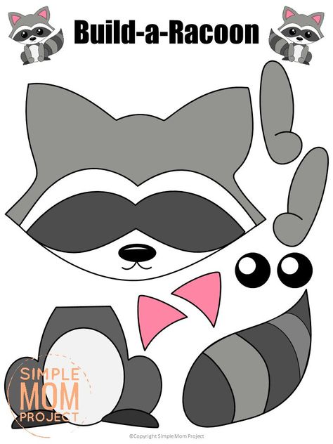 Are you looking for a simple way to teach the letter R to your preschoolers this summer? Click now to get this free printable racoon template to make this cute cut out and paste woodland mouse craft! He is perfect for kids of all ages including toddlers and kindergartners to learn a part of the alphabet! #mouse #mousecrafts #woodland #woodlandanimals #winteranimals #LetterM #SimpleMomProject Raccoon Craft, Forest Animal Crafts, Kraf Kertas, Free Printable Crafts, Felt Animal Patterns, Animal Templates, Mouse Crafts, Animal Crafts For Kids, Aktivitas Montessori