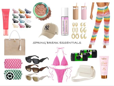 Spring Break
Bikini 
Summer 
Beauty 
Beachy 
Summer Aesthetic 
Trendy Girl 
It Girl Spring Break Essentials, Self Tan, Spring Break, Bahamas, Mood Board, Road Trip, I Shop, Road, Water