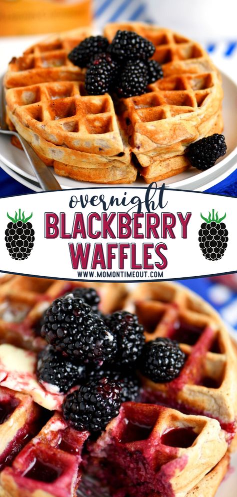 Change up your back to school breakfast game with this easy recipe! Nothing beats these Overnight Blackberry Yeast Waffles with Blackberry Syrup. With just 5 minutes of work the night before, you can wake up to these pillowy treats that melt in your mouth in the morning! Blackberry Waffles, Yeast Waffles, Easy Yummy Breakfast, Back To School Breakfast, Blackberry Syrup, Berry Recipes, School Breakfast, Breakfast Recipes Sweet, Traditional Breakfast