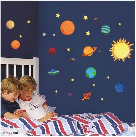 Kids Space home wall decal | Trade Me Solar System Wall Decal, Space Decals, Tata Surya, Space Wall Decals, Diy Wall Stickers, Nursery Wall Stickers, Room Decals, Removable Wall Stickers, Cartoon Wall