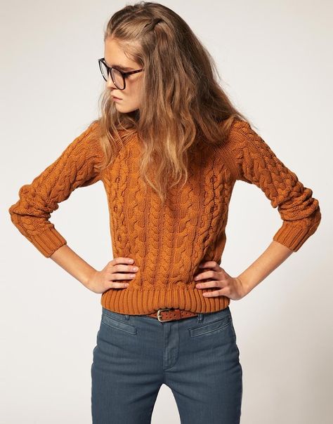 . Looks Jeans, Aran Sweater, Studio 54, Orange Sweaters, Geek Chic, Looks Chic, Kate Moss, Mode Vintage, Looks Style