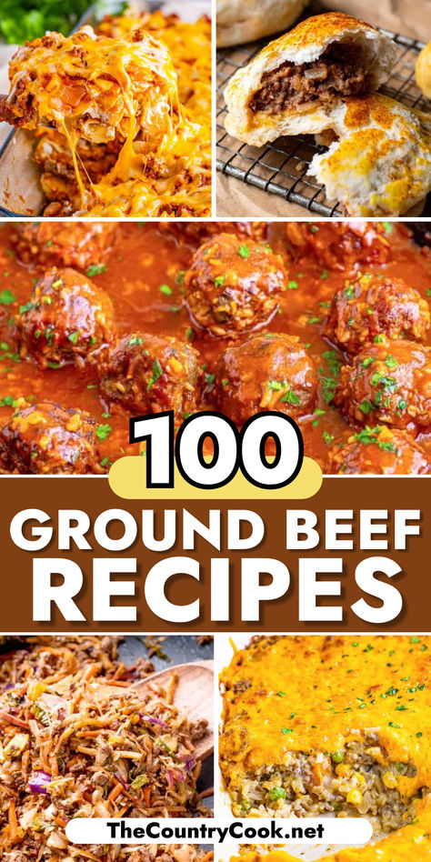 Got ground beef? If you find yourself with some ground beef but have run out of inspiration then you need to browse this list of 100 Ground Beef Recipes! 100 Ground Beef Recipes, 1 Lb Beef Recipes, Comfort Ground Beef Recipes, Ground Beef And Broccoli Recipe, Easy Meaty Meals, Food Recipes With Hamburger Meat, Food To Cook With Ground Beef, Beef Bake Recipes, Simple Beef Dinner Recipes