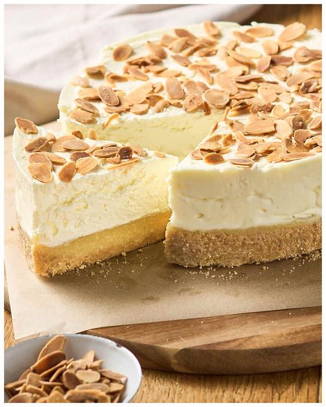 Almond Croissant Cheesecake - ALDI UK Almond Croissant Cheesecake Recipe, Almond Croissant Cheesecake, Croissant Cheesecake, Tummy Yummy, Almond Croissant, Microwave Recipes, Eat Dessert First, Eat Dessert, Frozen Food