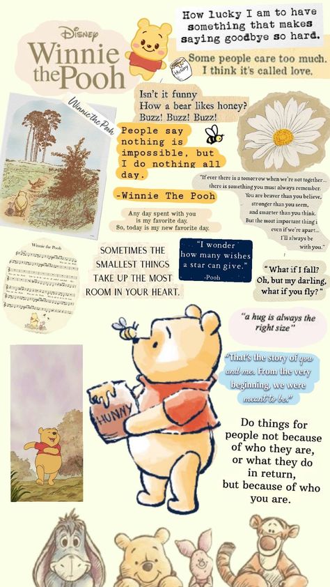 Winnie The Pooh Background, Pooh And Piglet Quotes, Pooh Wallpaper, Disney Doodles, Winnie The Pooh Themes, Cute Home Screen Wallpaper, Winnie The Pooh Pictures, Cute Winnie The Pooh, Disney Collage