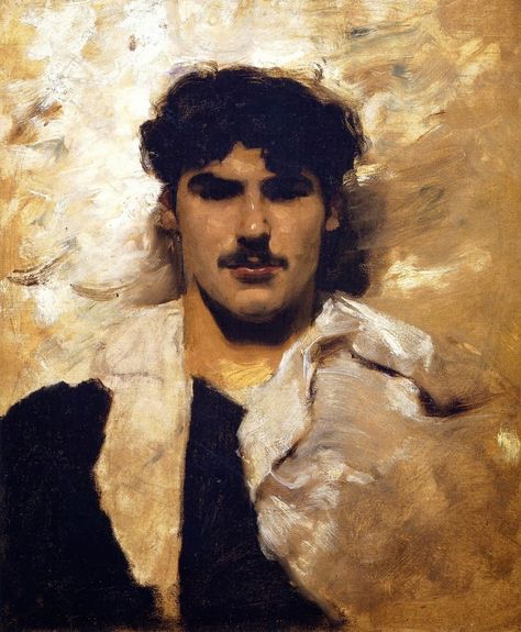 Head of a Male Model. Oil on canvas. John Singer Sargent John Sargent, Living In London, Grand Art Mural, John Singer Sargent, Art Carte, Art Japonais, Male Portrait, Wassily Kandinsky, Gay Art