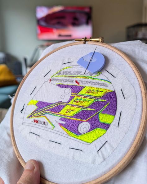 Is there a better way to watch F1? 😌 #f1art #singaporegp #LewisHamilton F1 Embroidery Designs, F1 Embroidery, Watch F1, F1 Art, Lewis Hamilton, Race Cars, Embroidery Designs, Embroidery, Cars