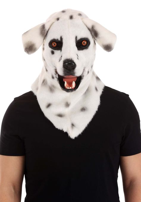 PRICES MAY VARY. Molded plastic mask is covered w/ faux fur hood Elastic straps and foam pads inside for comfort and positioning Mask jaw moves as wearer's jaw moves Small mesh-covered eye openings will limit vision Exclusive Spotted! Dalmatian on the Loose At approximately 8:43 pm on Halloween night, your neighborhood reported the sightings of a rogue white dog prowling the streets. This pooch had prominent spots, a realistic face, and appeared to be a pure-bred Dalmatian. Anyone with any infor Emo Cringe, Dalmatian Costume, Realistic Face, Perfect Halloween Costume, Funny Spanish Jokes, Plastic Mask, Neighborhood Watch, Dog Mask, Fox Mask