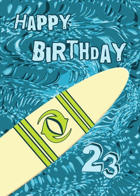 Surfer 23rd Birthday with Surfboard in Ocean Graphic card #Ad , #AD, #Birthday, #Surfer, #Surfboard, #card Happy Birthday Surfer, Happy Birthday 22, Ocean Graphic, Free Wedding Cards, Unique Wedding Cards, 32 Birthday, 33rd Birthday, 31st Birthday, Creative Card