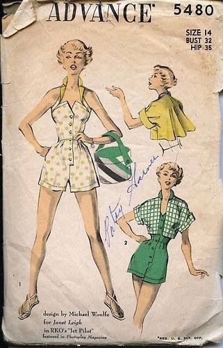 1950s Playsuits Vintage Capsule Wardrobe, 60s Vintage Fashion, Playsuit Pattern, Jet Pilot, 1950s Women, Patron Vintage, Retro Sewing Patterns, Janet Leigh, Women Jumpsuit