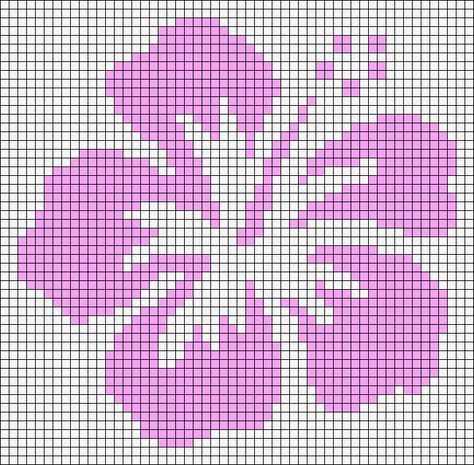 Hibiscus Flower Crochet Pattern, Crochet Flower Pixel, Crochet Grid Flower, Alpha Pattern Hibiscus, Hibiscus Crochet Pattern, Crochet Flower Pixel Pattern, Hibiscus Flower Pattern, Pink Alpha Pattern, Flower Grid Pattern