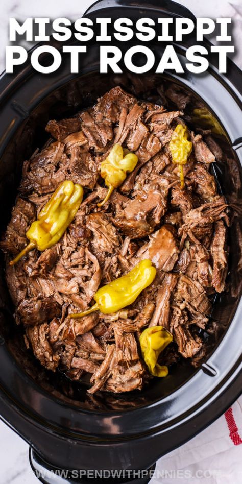 Rump Roast Crock Pot Recipes, Roast With Pepperoncini, Crockpot Rump Roast, Chuck Roast Crock Pot Recipes, Crock Pot Chuck Roast, Mississippi Pot Roast Recipe, Pork Roast Crock Pot Recipes, Slow Cooker Bbq Beef, Crockpot Pork Roast