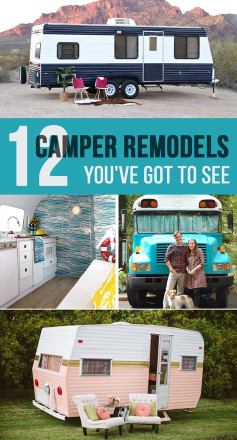 Camper Remodel Ideas, Vintage Trailer Remodel, Camper Remodeling, Glamper Camper, Vintage Camper Interior, Small Travel Trailers, Vintage Camper Remodel, Holiday Rambler, Tiny Camper