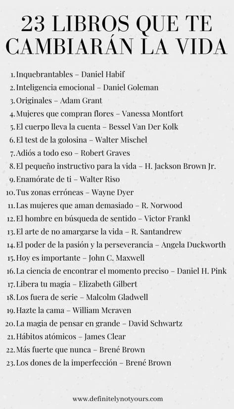 #BookLovers #ReadingList #Bookworm #Bookstagram #GoodReads #Book #Literature #AmantesDeLosLibros #ListaDeLectura #GusanoDeLibros #Bookstagram #BuenasLecturas #Libro #Literatura Emotional Books, Recommended Books To Read, Inspirational Books To Read, Top Books To Read, Literature Books, Top Books, Psychology Books, Inspirational Books, Reading Lists