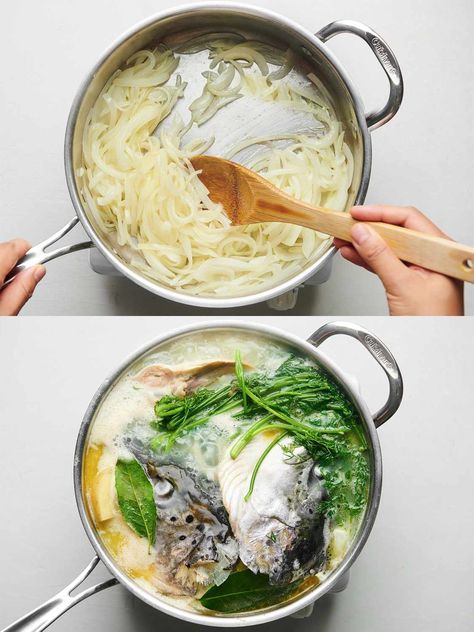 Salmon Fish Head Soup, Fish Head Soup Recipes, Fish Head Recipe, Salmon Head Soup, Salmon Head Recipe, Fish Head Soup, Salmon Soup, Grouper Fish, Asian Dinner