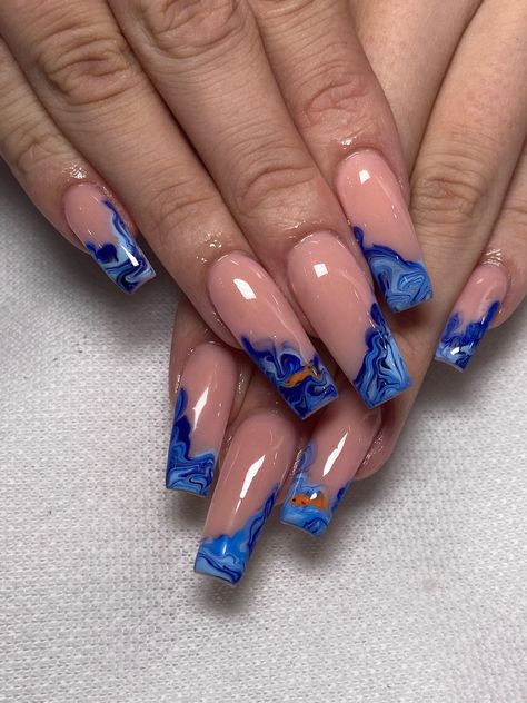 Extra Nails, Graffiti Nails, Blue Acrylic Nails, Long Acrylic Nails Coffin, Bling Acrylic Nails, Acrylic Nails Coffin Short, Summer Acrylic Nails, Clean Nails, Square Acrylic Nails