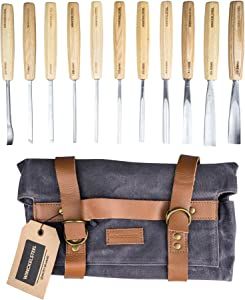 Amazon.com: WINCKELSTEEL Wood Carving Tools Set of 12 Wood Chisels - Glides Through Wood Like Butter - Quality Carving Tools Chisel Set for All Skill Levels, Woodworking Tools for Hobbyists Or Professionals : Arts, Crafts & Sewing Wood Carving Chisels, Wood Chisel, Chisel Set, Tool Roll, Leather Craft Tools, Wood Carving Tools, Professional Tools, Woodworking Wood, Carving Tools