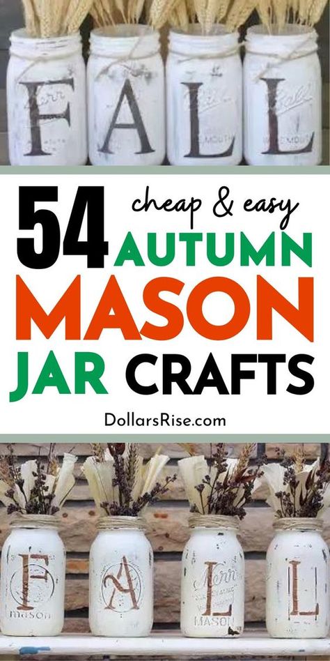 You need to try the STUNNING Fall mason jar crafts for home decor. Easy and profitable DIY Fall Mason Jar Craft ideas. Whether you're looking for DIY projects to sell for money or unique ideas for decorating, these mason jar crafts will definitely get you into Fall/ Autumn vibe. Mason jars are an affordable DIY project to add a touch of seasonal cheer to your house. Mason Jar Lids Crafts, Mason Jar Craft Ideas, Jar Craft Ideas, Jar Lid Crafts, Fall Mason Jar Crafts, Mason Jar Craft, Fall Mason Jars, Diy Projects To Sell, Mason Jar Lids