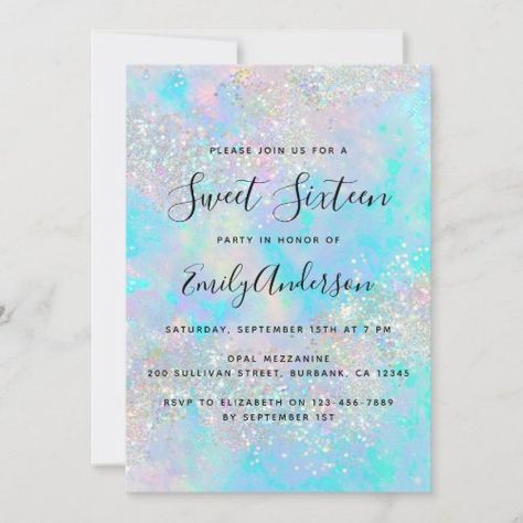 Quinceañera Invitation, Mermaid Invitations, Sparkle Party, Sweet Sixteen Invitations, Sweet Sixteen Parties, Sweet 16 Invitations, Quinceanera Invitations, 16th Birthday Party, Invitation Sizes