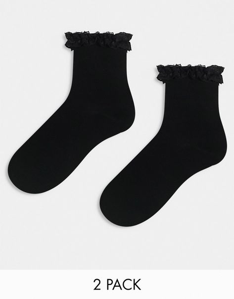 Socks & Tights by ASOS DESIGN Treats for your top drawer Pack of three Lace trim Ankle-length cut Fashion Manifestation, Frilly Socks, Year 8, Frill Tops, Lace Trims, Top Drawer, Dream Clothes, Ankle Socks, Socks Women