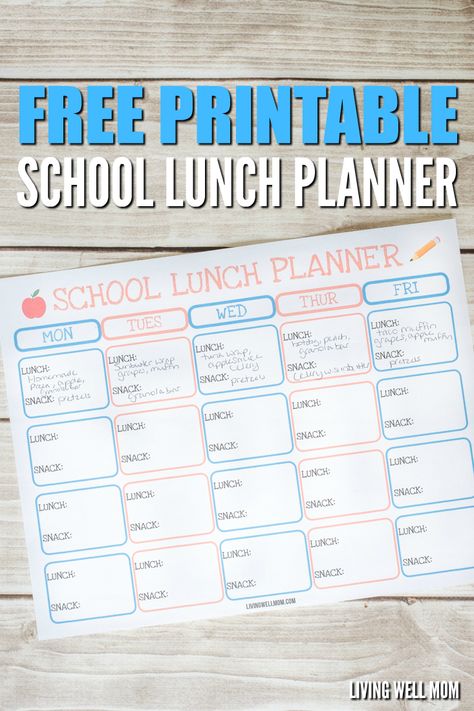 Tired of sending old peanut butter & jelly sandwiches to school? Stay organized and add variety to your kids' snacks and lunches with this free printable school lunch planner. Plus it helps kids independently pack their own lunches! (Sponsored) Lunch Planner Printable, Snacks Organization, School Lunch Planner, Kids Lunch Menu, School Lunch Menu, Lunch Planner, Planner For Kids, School Menu, Snacks Kids