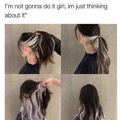 Peekaboo Hair, Hair Color Underneath, Beautiful Gray Hair, Brown Hair With Blonde Highlights, Brown Blonde Hair, Grey Hair Color, Hair Dye Colors, Hair Inspiration Color, Hair Inspo Color