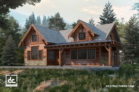 Dc Structures, Small Barn Home, 1000 Sq Ft House, Barn House Kits, Cabin Plan, Barn Builders, Small Barns, Small Cabin Plans, 2 Bedroom Cabin