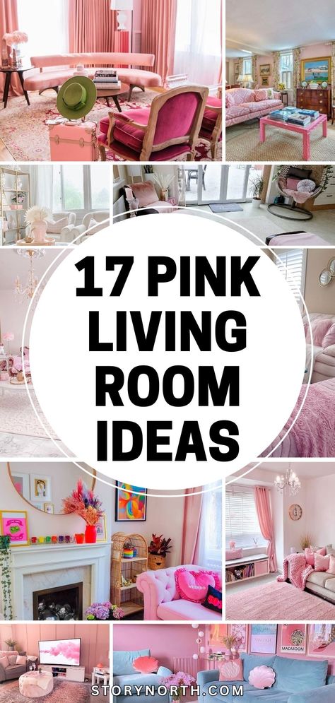 Save this pin for stunning pink decor inspiration to transform your living space into a chic paradise! Elevate your home with these trendy ideas today. #homedecor #pinkparadise #livingroomdesign Soft Pink Living Room Ideas, Pink Whimsical Aesthetic, Pink Sunroom, Pink Sofa Decor, Pink And Black Living Room, Livingrooms Design Ideas Cozy, Pink Couch Living Room Ideas, Girly House Decor, Cream And Gold Living Room