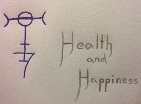 Health Sigils Witchcraft, Good Health Sigil, Happiness Sigils Symbols, Sigil For Good Health, Sigil For Happiness, Happiness Sigil, Sigil For Health, Health Sigil, Sigil Symbols